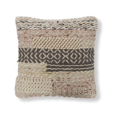 Capa de almofada Feno, bege/cinza, 45x45