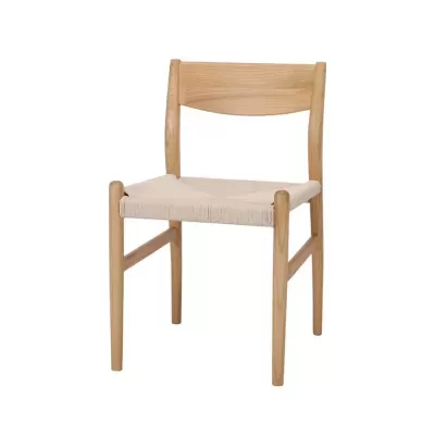 Cadeira em madeira de olmo e corda natural Bromey