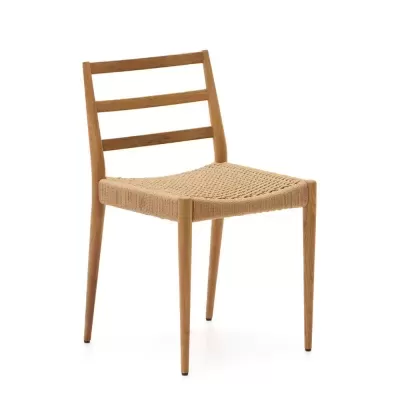 Cadeira em carvalho com assento em corda Anilla