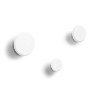 Cabides de parede Nadia, madeira, branco, (Conj.3)