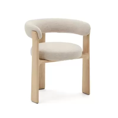 Cadeira com braços madeira freixo estofada Grani