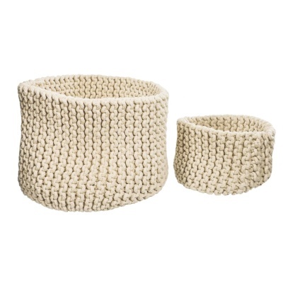 Cestas Luka, algodão, bege, (Conj.2)