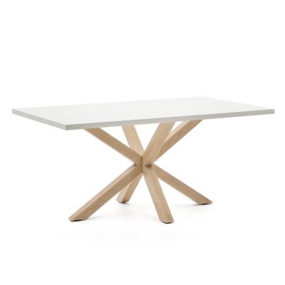 Mesa de jantar Arge, melamina/metal, branco