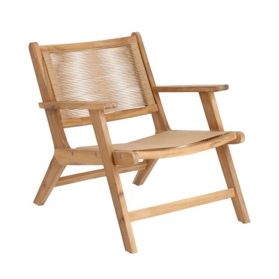 Cadeirão Greek, exterior, madeira acácia, bege