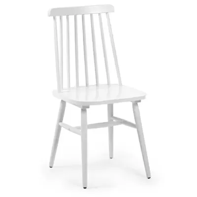 Cadeira em madeira seringueira branca Tilea