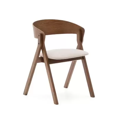 Cadeira com assento estofado em seringueira Gida