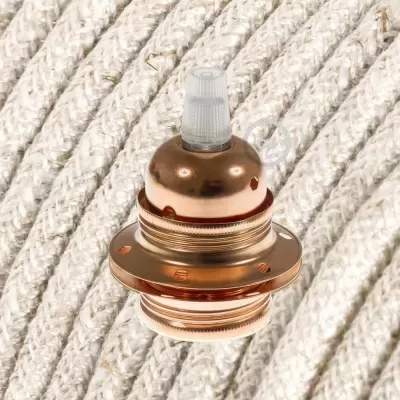 Kit Cabo Elétrico em Linho com Casquilho Cobre