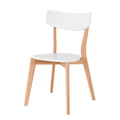 Cadeira em carvalho lacado branco Ava
