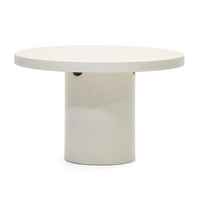 Mesa Aguabrava, exterior, cimento, branco, Ø120x75