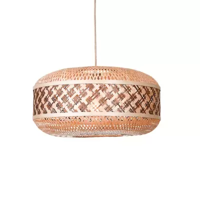 Candeeiro de Teto em Bambu Preto e Natural Langkawi Ø50x25