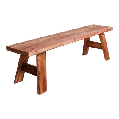 Banco Amal, madeira pinho reciclada, 140x40