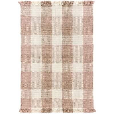 Tapete infantil Josin, lã natural, creme/rosa