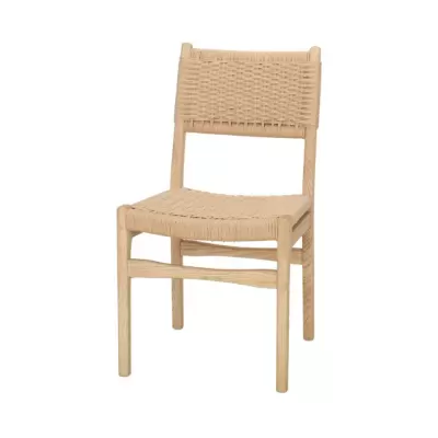 Cadeira em madeira de olmo e corda natural Bonik