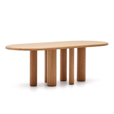 Mesa oval Malin, madeira de freixo, 220x105