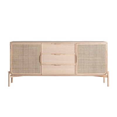 Aparador Weurtz, madeira de freixo/rattan, 180x80