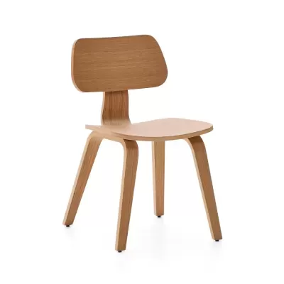 Cadeira em madeira seringueira e carvalho Gene