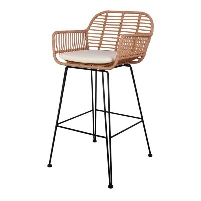 Cadeira de bar Otime, rattan sintético, 78cm