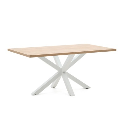 Mesa de jantar Arge, melamina/metal, branco