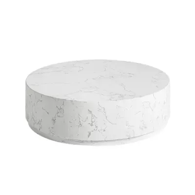 Mesa de Centro em pedra sinterizada branca Vonnas Ø90x25