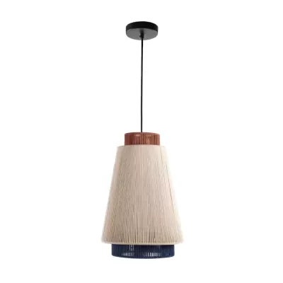 Candeeiro de Teto Yuva em Corda Natural - Bege e Terracota