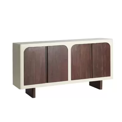 Aparador em madeira de acácia off-white Glaris 160x80