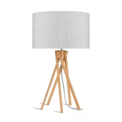 Candeeiro de Mesa em Madeira Bambu e Linho Kilimanjaro