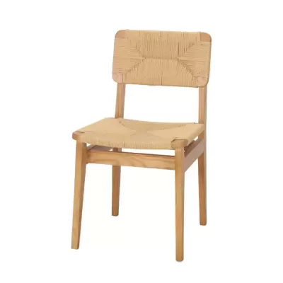 Cadeira em madeira de olmo e corda natural Simoni