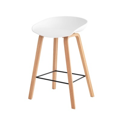 Banco alto Ronie, plástico/madeira, 66cm