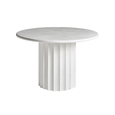 Mesa de jantar em madeira e resina branca Mulcey Ø120x77