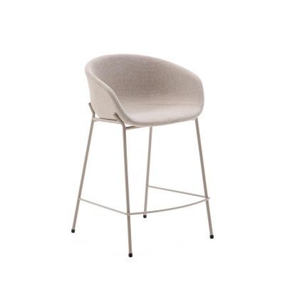 Cadeira alta Ivete, estofada, bege, 65cm