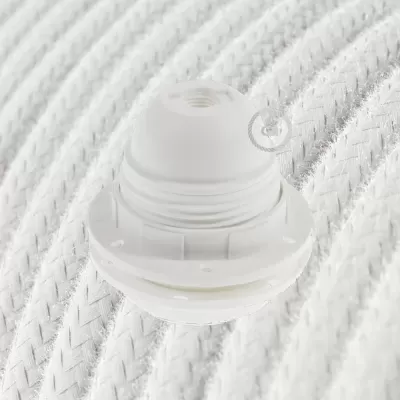 Kit Cabo Elétrico Algodão com Casquilho Branco