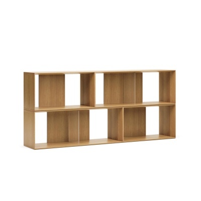 Estante Lutto, 4 módulos, madeira carvalho, 168x76