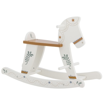 Cavalinho de baloiço Ruddy, madeira, branco