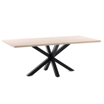 Mesa de jantar Arge, melamina/metal, preto