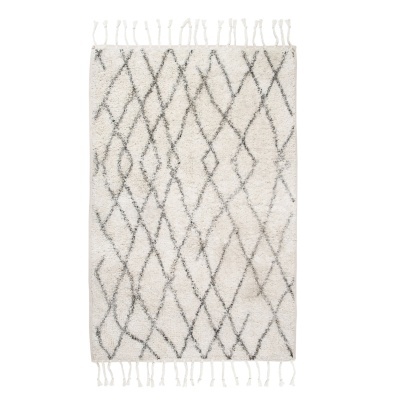 Tapete de banho, algodão, branco cru, 60x90