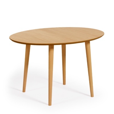 Mesa oval extensível Oki, madeira carvalho, 120(200)x90