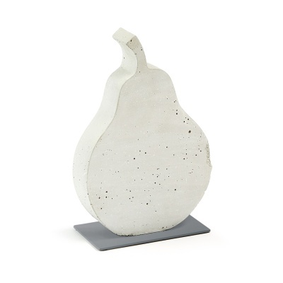 Pera decorativa, concreto, branco, 30x20