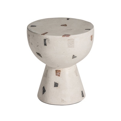 Mesa lateral Massa, terrazzo, Ø40x44