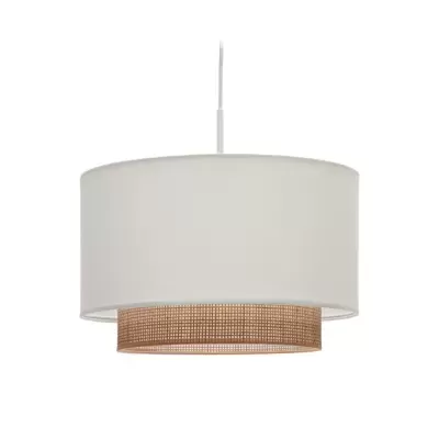 Candeeiro de Teto em Bambu Branco Ermas Ø40x25