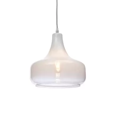 Candeeiro de teto pendente em vidro fosco transparente com lâmpada