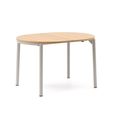 Mesa extensível Montiri, carvalho/metal, Ø120(200)x90