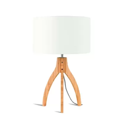 Candeeiro de Mesa em Madeira e Linho Annapurna Ø32x54