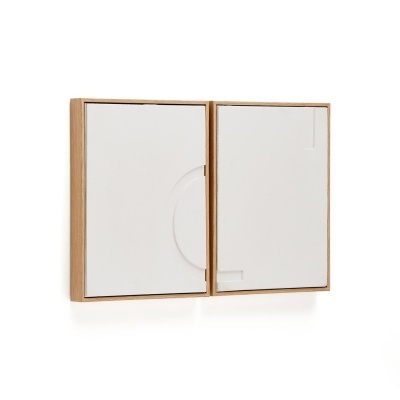 Quadro Siferes, linho, branco, (Conj.2)