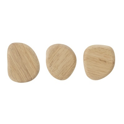 Cabides de parede Conor, madeira, (Conj.3)