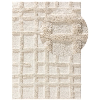 Tapete Tribo, sintético, creme