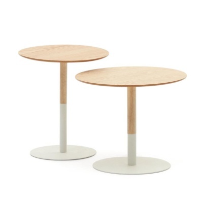 Mesas de apoio Watts, carvalho, branco, (Conj.2)