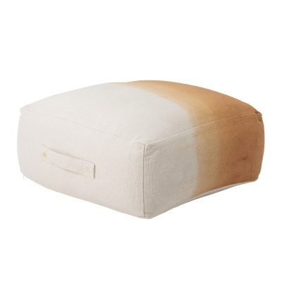 Pufe Khore, algodão, bege/camel, 60x25