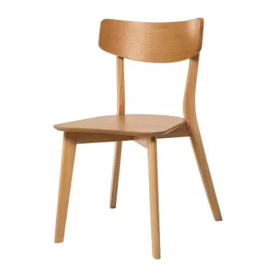 Cadeira em madeira seringueira e carvalho Alaia