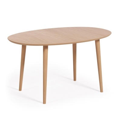 Mesa oval extensível Oki, madeira carvalho, 140(220)x90