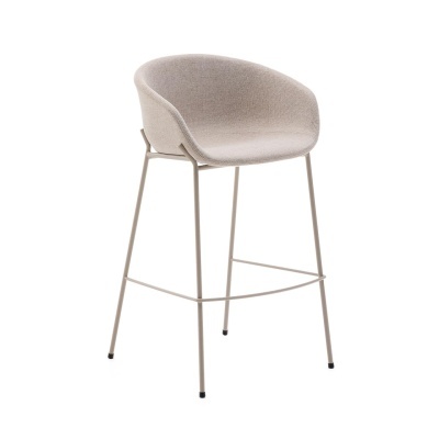 Cadeira alta Ivete, estofada, bege, 75cm